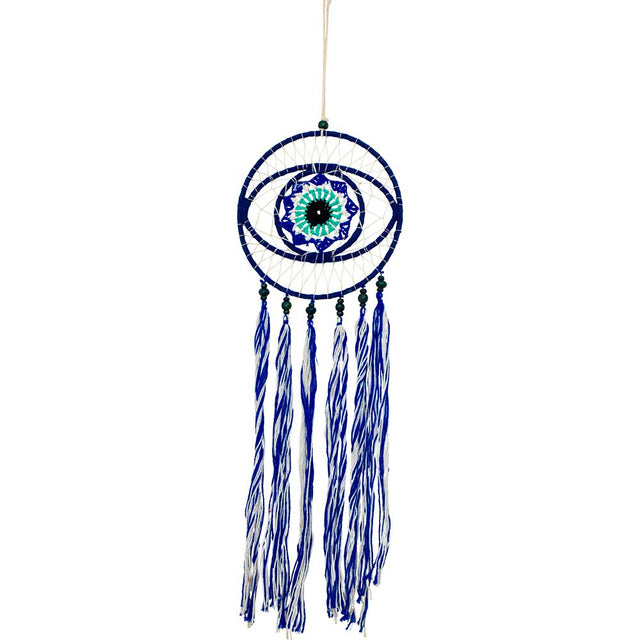 20" Evil Eye Woven Dream Catcher with Boho String Tassels - Magick Magick.com