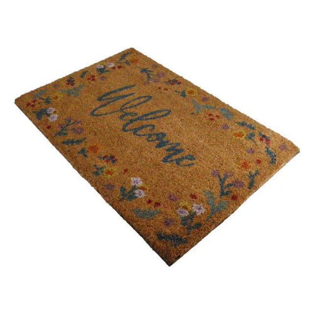 23.5" Welcome Floral Doormat - Magick Magick.com