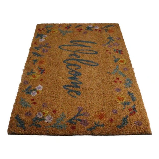 23.5" Welcome Floral Doormat - Magick Magick.com