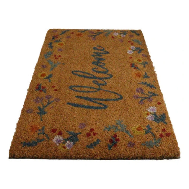 23.5" Welcome Floral Doormat - Magick Magick.com