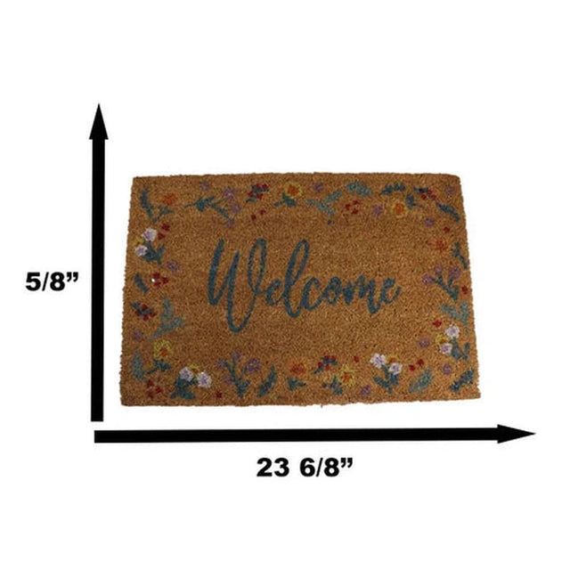 23.5" Welcome Floral Doormat - Magick Magick.com