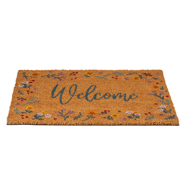 23.5" Welcome Floral Doormat - Magick Magick.com