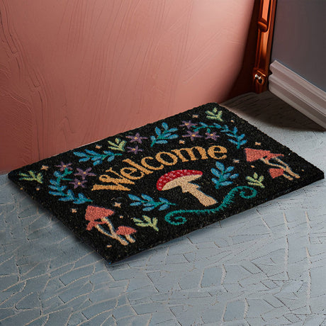 23.5" Welcome Mushroom Doormat - Magick Magick.com