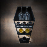 24.5" Coffin Wine Wall Shelf Rack - Magick Magick.com