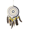 24.5" Neutral Woven Dream Catcher with Double Feathers - Magick Magick.com