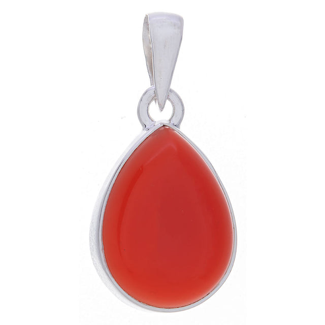 26 mm Carnelian Teardrop Sterling Silver Pendant - Magick Magick.com