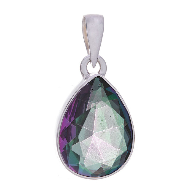 26 mm Mystic Topaz Sterling Silver Pendant - Magick Magick.com