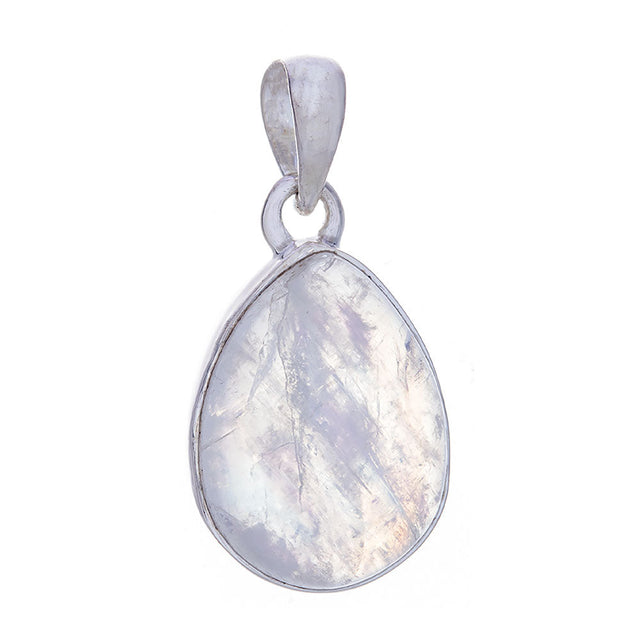 26 mm Rainbow Moonstone Teardrop Sterling Silver Pendant - Magick Magick.com