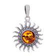 28 mm Sun Amber Sterling Silver Pendant - Magick Magick.com