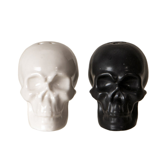 2.3" Salt & Pepper Shaker - Black & White Skulls - Magick Magick.com