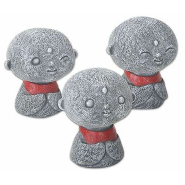 2.5" Mini Jizo Monk Statues (Set of 3) - Magick Magick.com