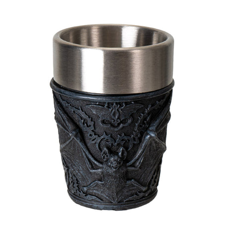 2.6" Stainless Steel / Resin Shot Glass - Bat - Magick Magick.com