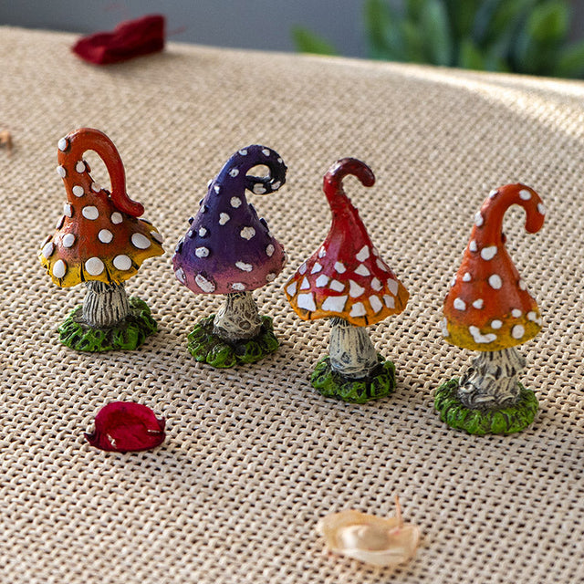 2.7" Magic Mushroom Statues (Set of 4) - Magick Magick.com