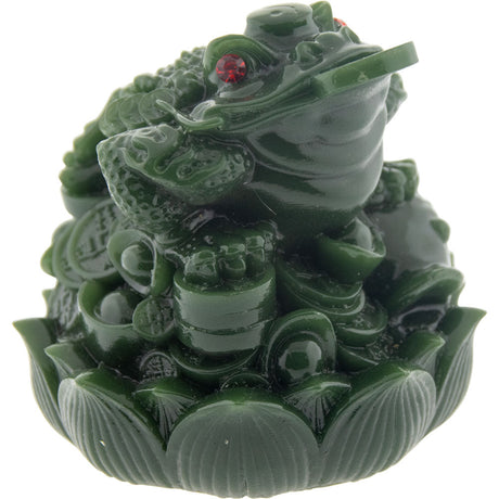 2.75" Polyresin Feng Shui Figurine Money Toad - Jade - Magick Magick.com