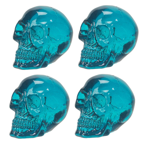 2.75" Translucent Blue Skull Statue (Pack of 4) - Magick Magick.com