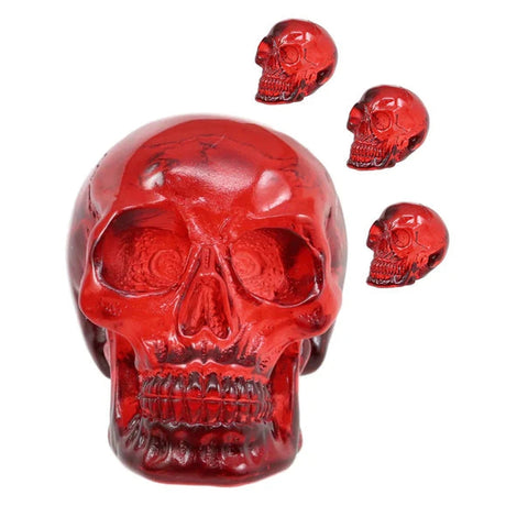 2.75" Translucent Red Skull Statue (Pack of 4) - Magick Magick.com