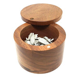 2.75" x 3.80" Acacia Wood Cylinder Storage Box - Magick Magick.com