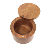 2.75" x 3.80" Acacia Wood Cylinder Storage Box - Magick Magick.com