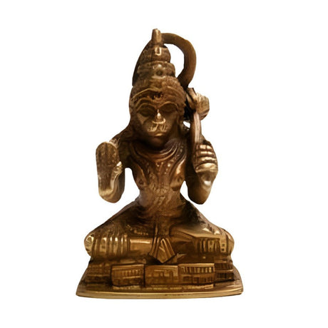 3" Blessing Hanuman Solid Brass Statue - Magick Magick.com