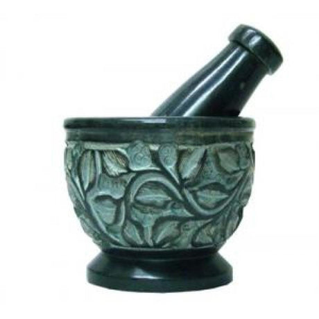 3" Carved Soapstone Mortar and Pestle - Magick Magick.com