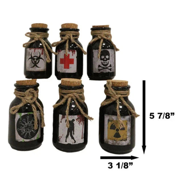 3" Ceramic Bottle - Apothecary (Set of 6) - Magick Magick.com