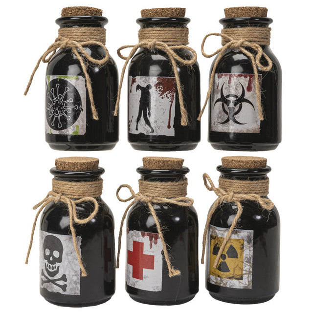 3" Ceramic Bottle - Apothecary (Set of 6) - Magick Magick.com