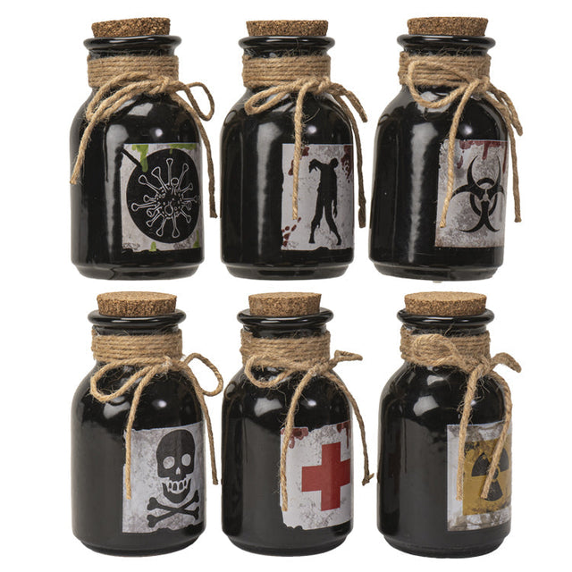 3" Ceramic Bottle - Apothecary (Set of 6) - Magick Magick.com