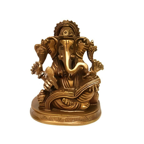 3" Ganesh Antique Finish Solid Brass Statue - Magick Magick.com