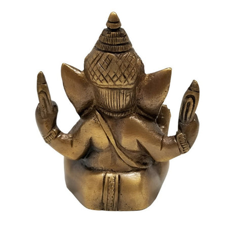 3" Ganesh Honey Gold Finish Solid Brass Statue - Magick Magick.com