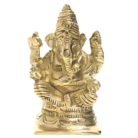 3" Ganesh Solid Brass Statue - Magick Magick.com