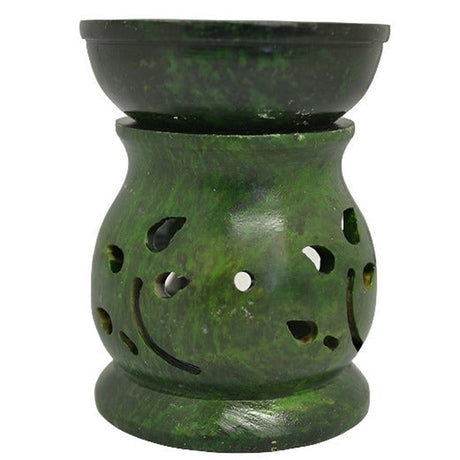 3" Green Soapstone Aroma Lamp - Magick Magick.com