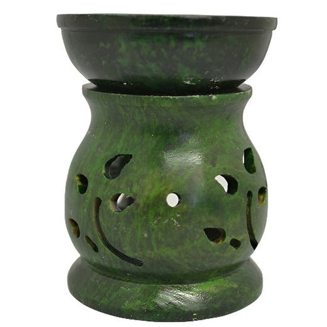 3" Green Soapstone Aroma Lamp - Magick Magick.com