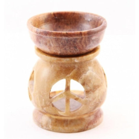 3" Peace Carved Soapstone Aroma Lamp - Magick Magick.com