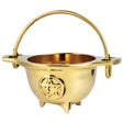 3" Pentacle Solid Brass Cauldron - Magick Magick.com