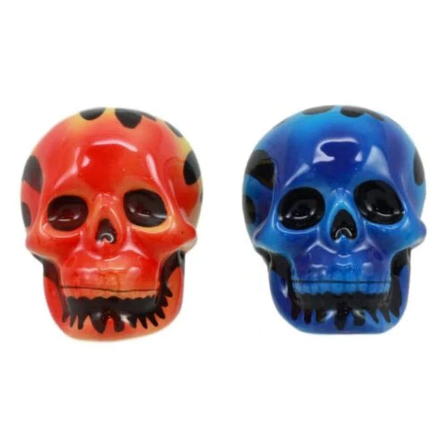 3" Salt & Pepper Shaker - Flame Skulls - Magick Magick.com