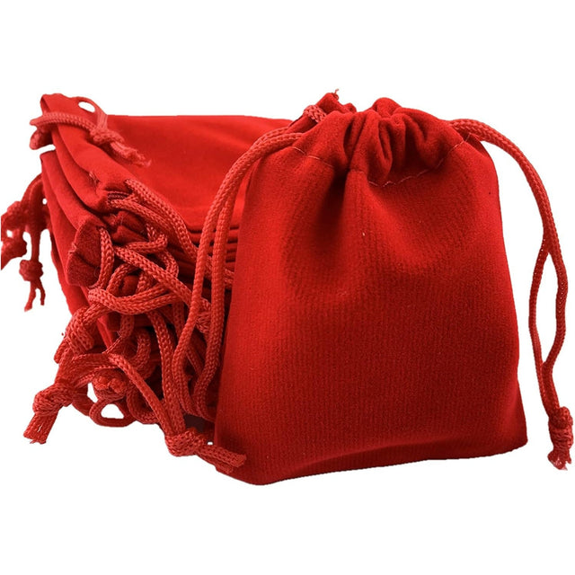 3" x 4" Unlined Velvet Bag - Red - Magick Magick.com