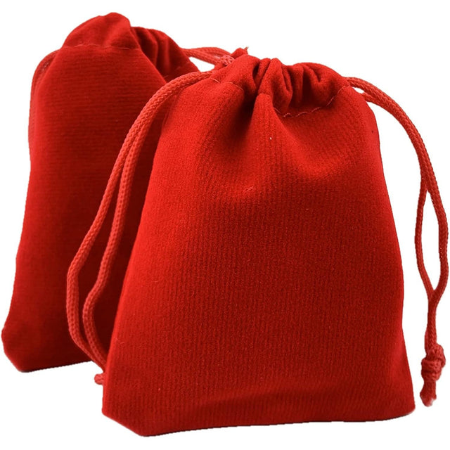 3" x 4" Unlined Velvet Bag - Red - Magick Magick.com