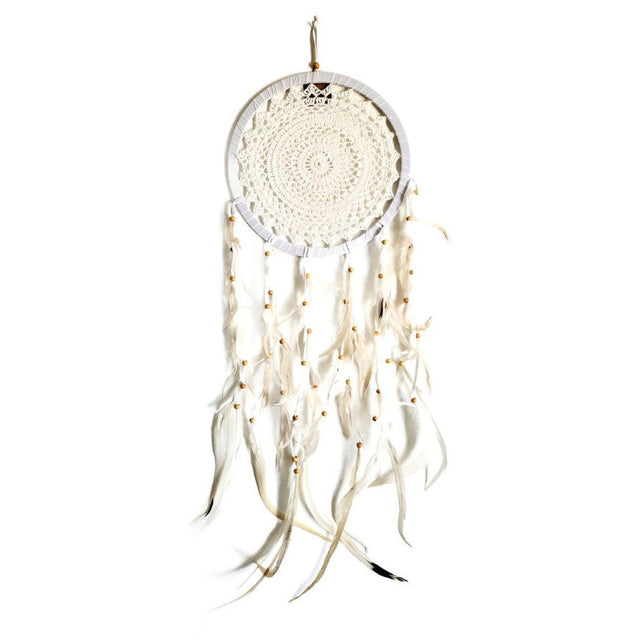 36" Dream Catcher - Crochet White - Magick Magick.com