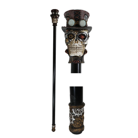 37" Walking Cane - Steampunk Skull - Magick Magick.com