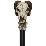 37.5" Walking Cane - Ram Horn Skull - Magick Magick.com