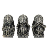 3.25" Sitting Cthulhu Statue Set - See, Hear, Speak No Evil (Set of 3) - Magick Magick.com