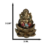 3.3" Ganesha on Lotus Statue - Magick Magick.com