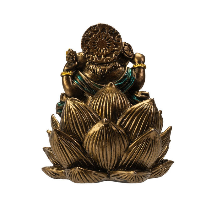 3.3" Ganesha on Lotus Statue - Magick Magick.com