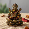 3.3" Saraswati on Lotus Statue - Magick Magick.com