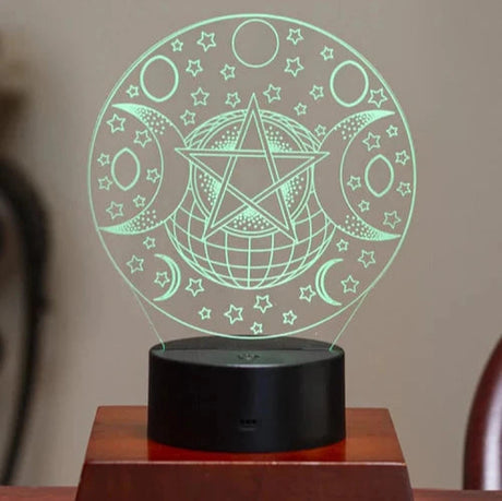 3.35" Triple Moon 3D LED Light - Magick Magick.com