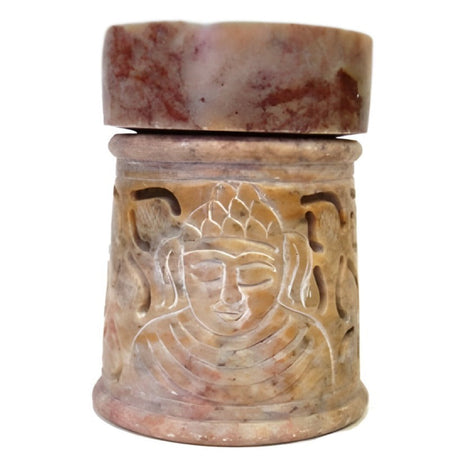 3.5" Buddha Carved Soapstone Oil Aroma Lamp - Magick Magick.com