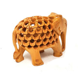 3.5" Elephant with inside Baby Elephant Hand Carved Wood Statue - Magick Magick.com