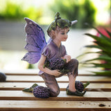 3.5" Fairy Statue - Fairy Boy with Blueberries - Magick Magick.com