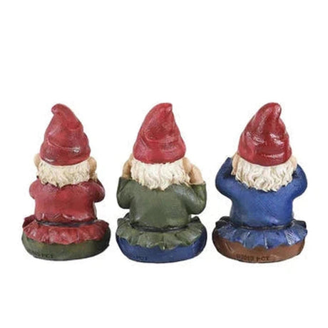 3.5" Gnome Statue Set - See, Hear, Speak No Evil (Set of 3) - Magick Magick.com