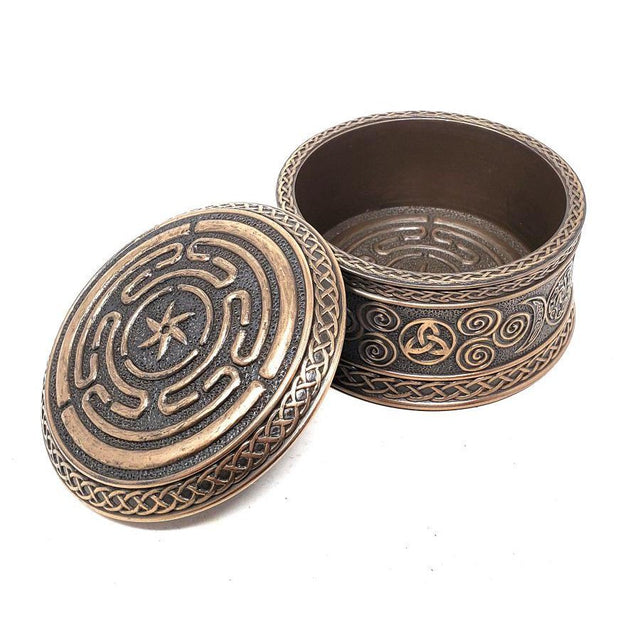 3.5" Hecate's Wheel Round Trinket Display Box - Magick Magick.com